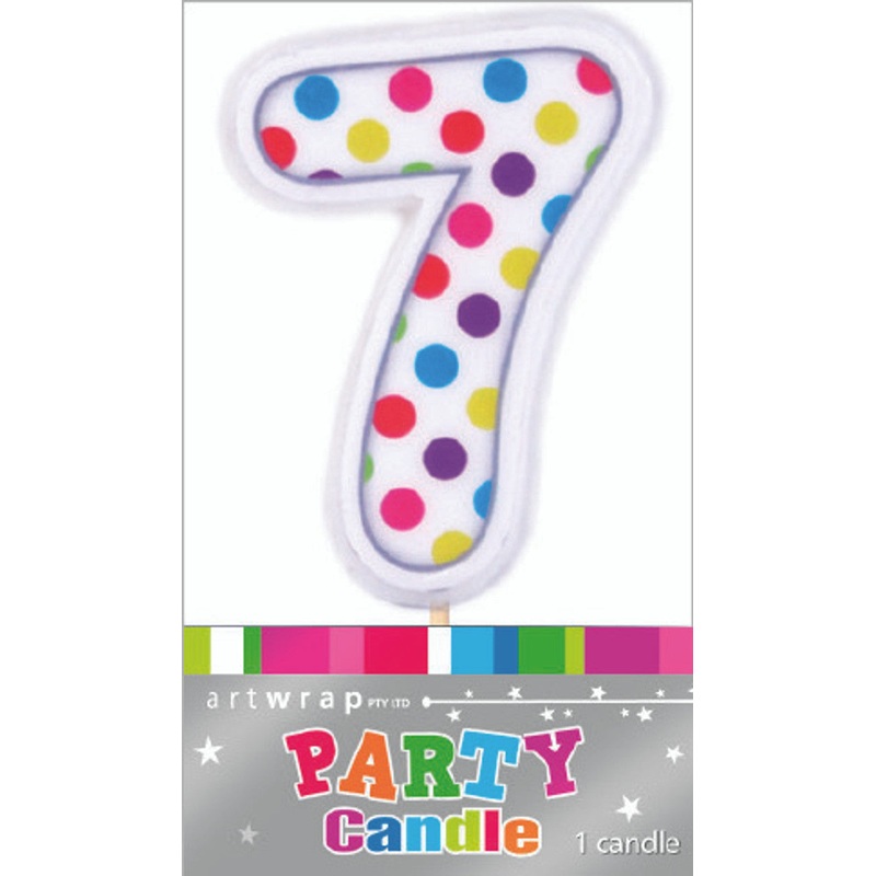 Polka Dot Candle Number #7