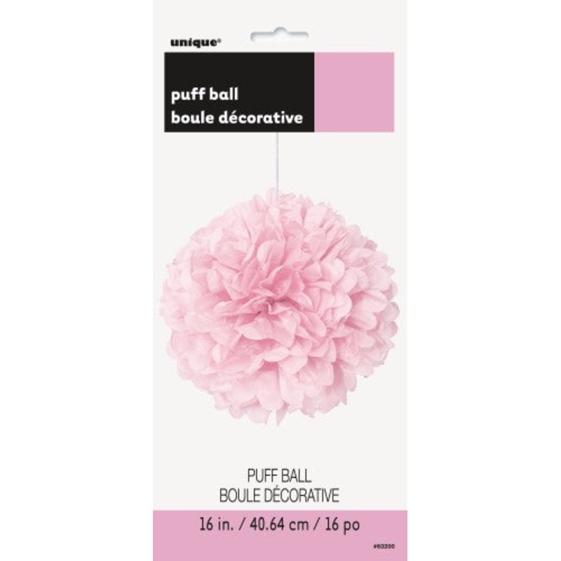 Puff Ball Decoration Lovely Pink 40cm
