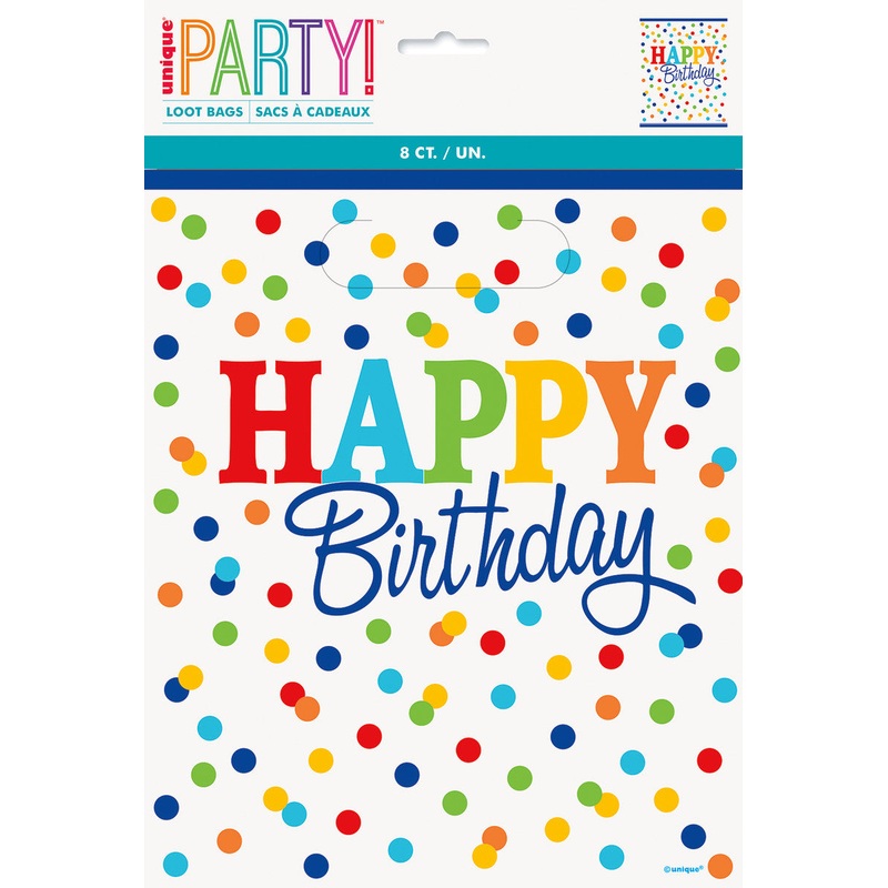 Rainbow Polka Dots Birthday Loot Bags