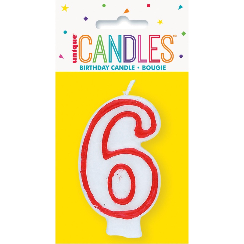 Red Border Candle Number #6