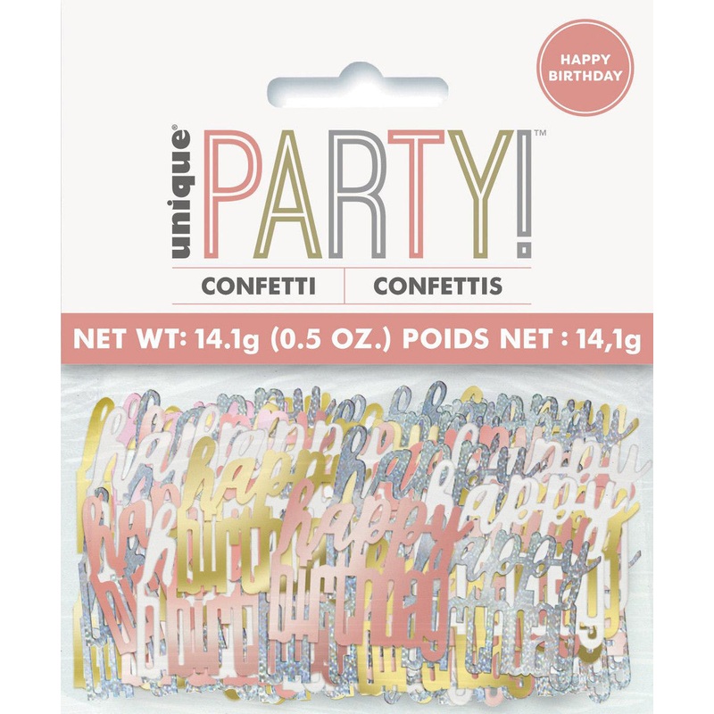 Rose Gold Happy Birthday Foil Confetti