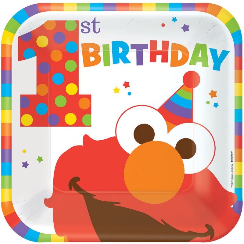 Sesame Street 1st Birthday Paper Dinner Plates