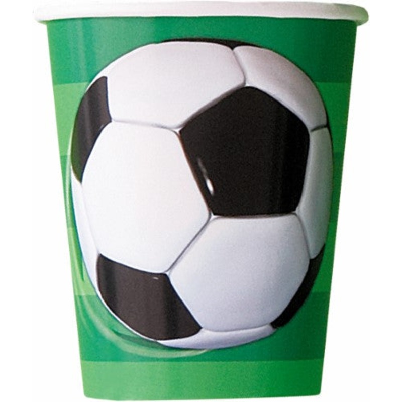 Soccer Paper Cups - Pack of 8
