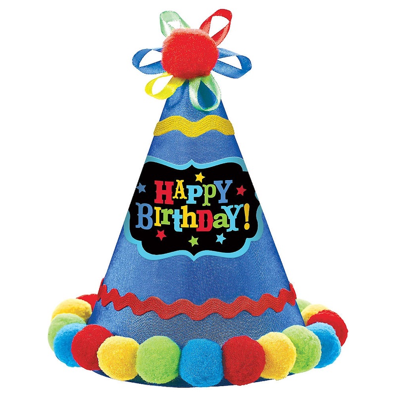 Birthday Brights Pom Pom Party Hat