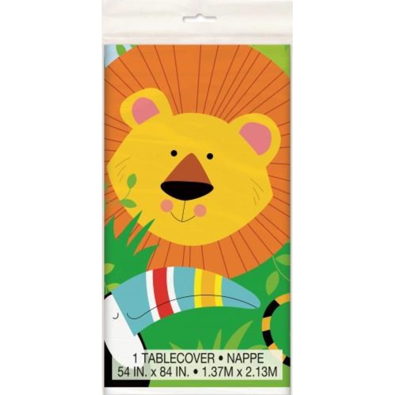 Jungle Animal Plastic Printed Rectangle Tablecover
