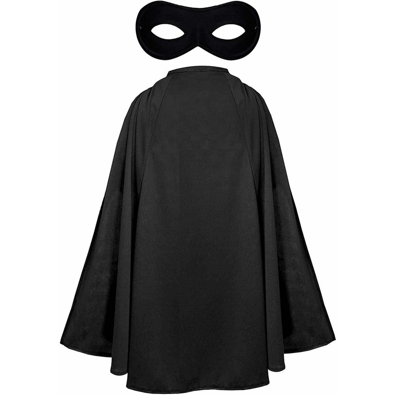 Kids Cape and Mask Set - Black
