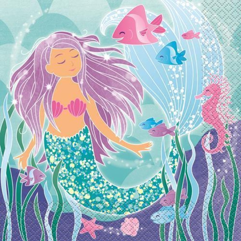 Mermaid Lunch Napkins - Pack of 16