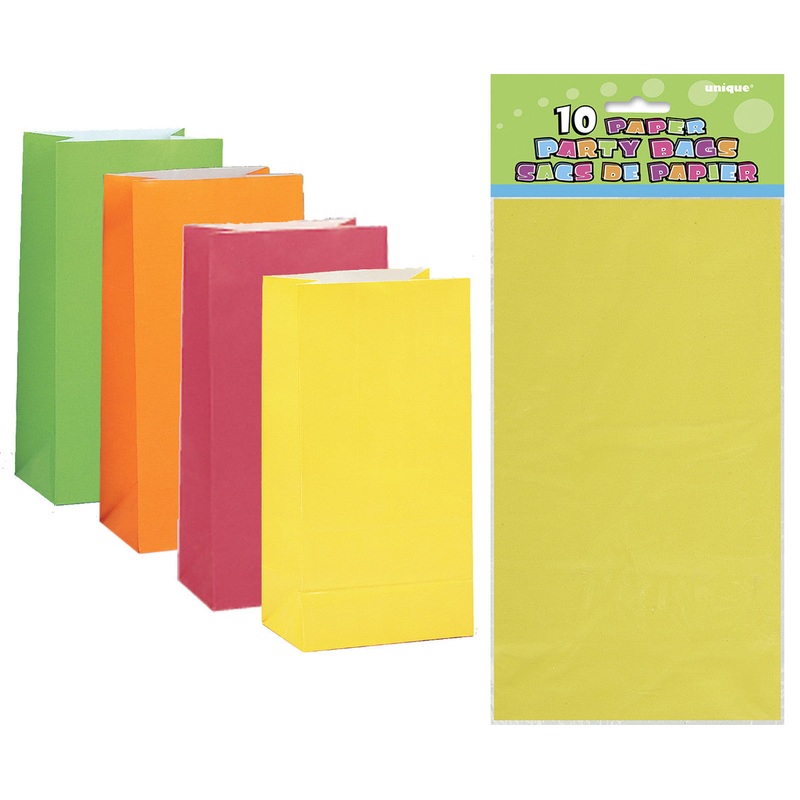 Neon Assorted Paper Birthday Loot Bags