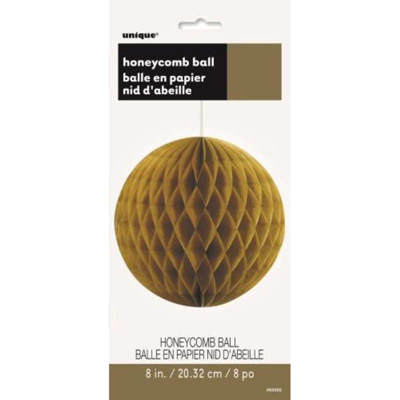 Paper Decoration Honeycomb Ball Gold 20cm