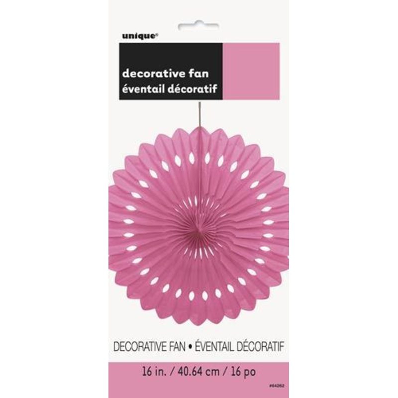 Paper Fan Decoration Hot Pink 40cm