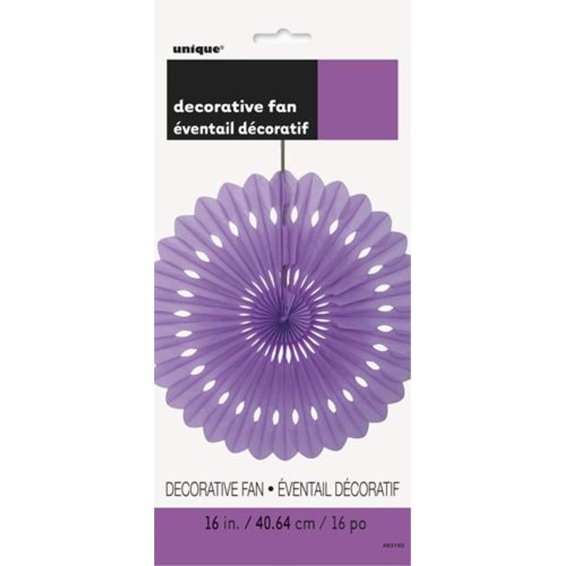 Paper Fan Decoration Pretty Purple 40cm