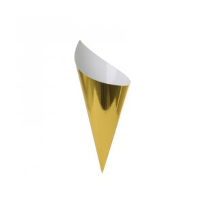 Paper Snack Cones Metallic Gold