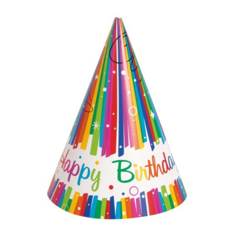 Rainbow Ribbons Birthday Party Hats