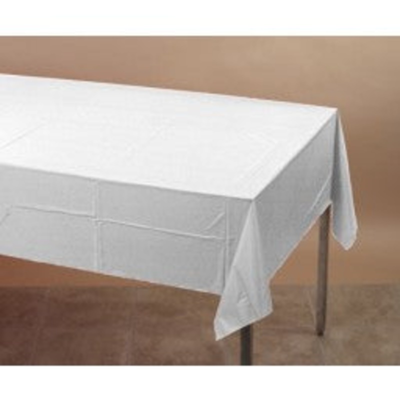 White Rectangle Plastic Tablecover