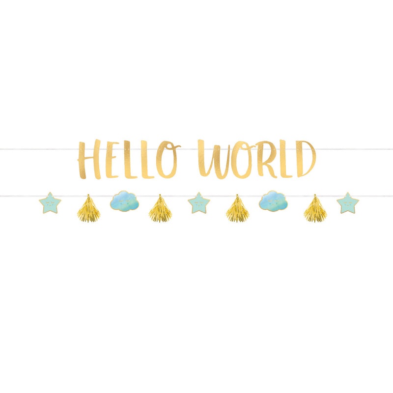 Hello World 2 banner kit - blue & gold
