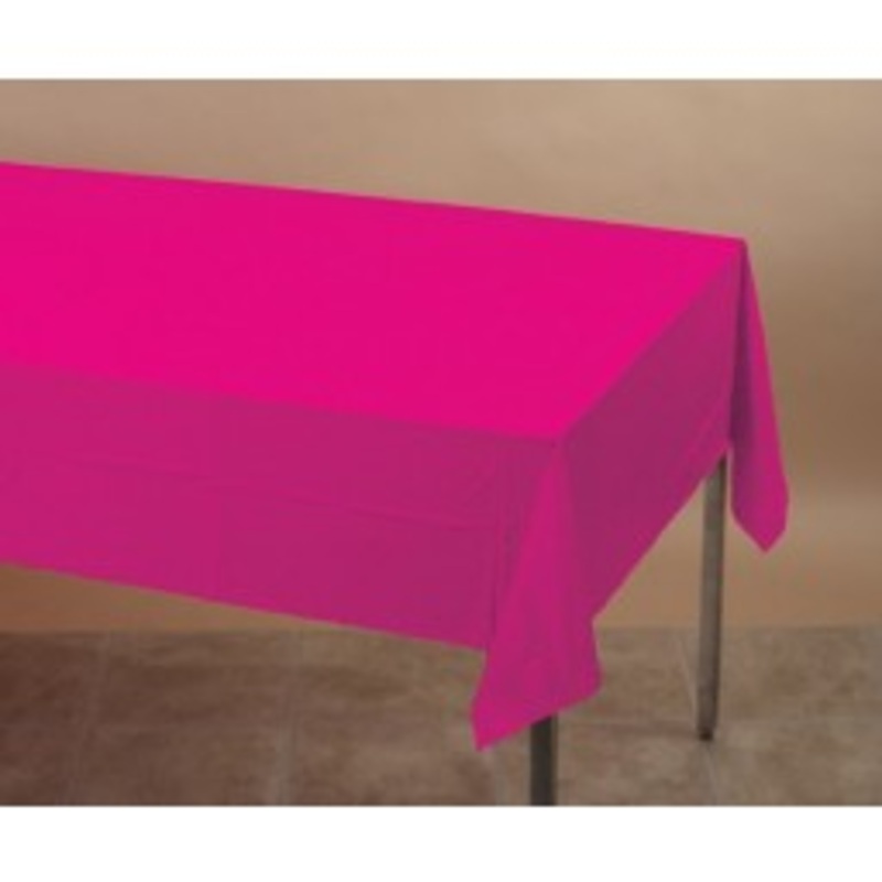 Hot Pink Rectangle Plastic Tablecover