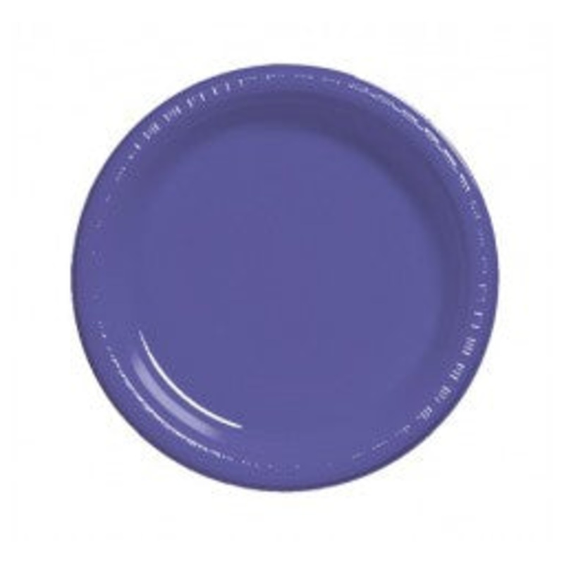 Purple Plastic Lunch Plates Pack 25