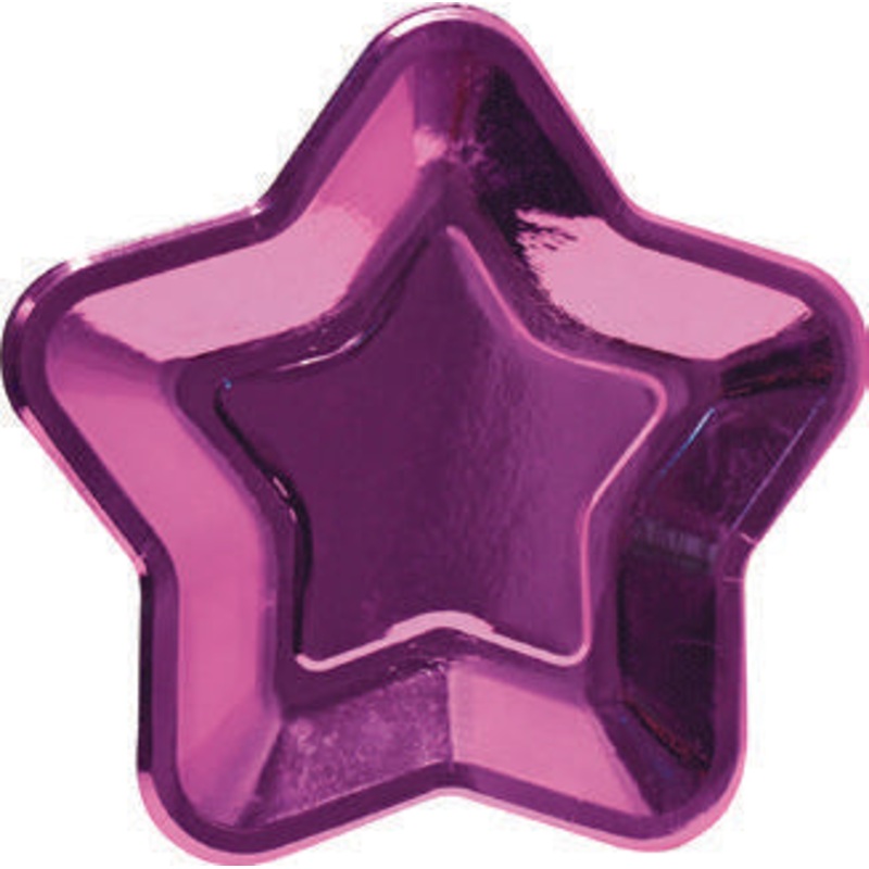 Star shape paper plates - Pink
