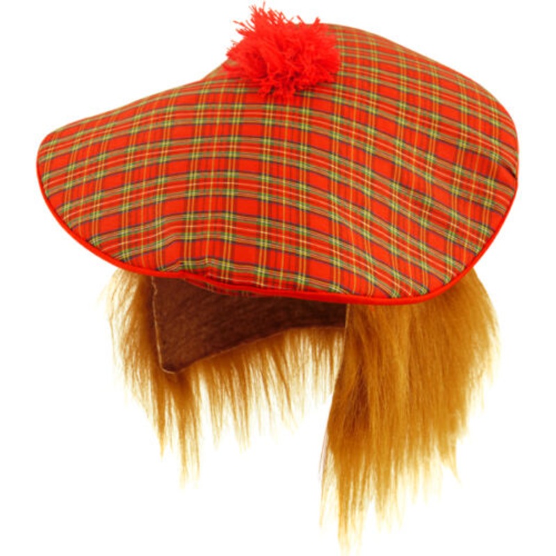 Tam O'Shanter Scottish Hat with hair