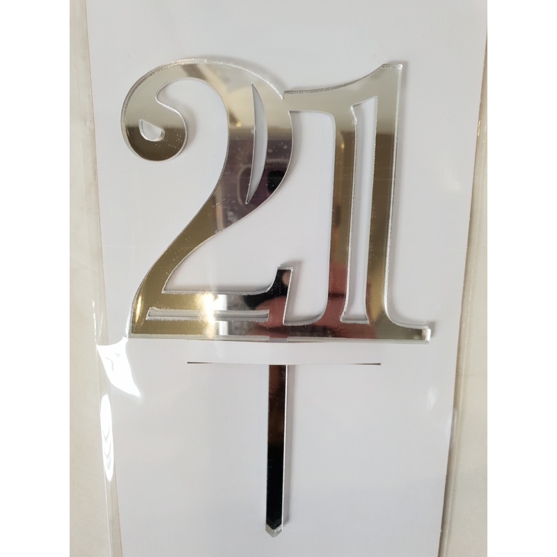 21 Acrylic Cake Topper - 4 colours available