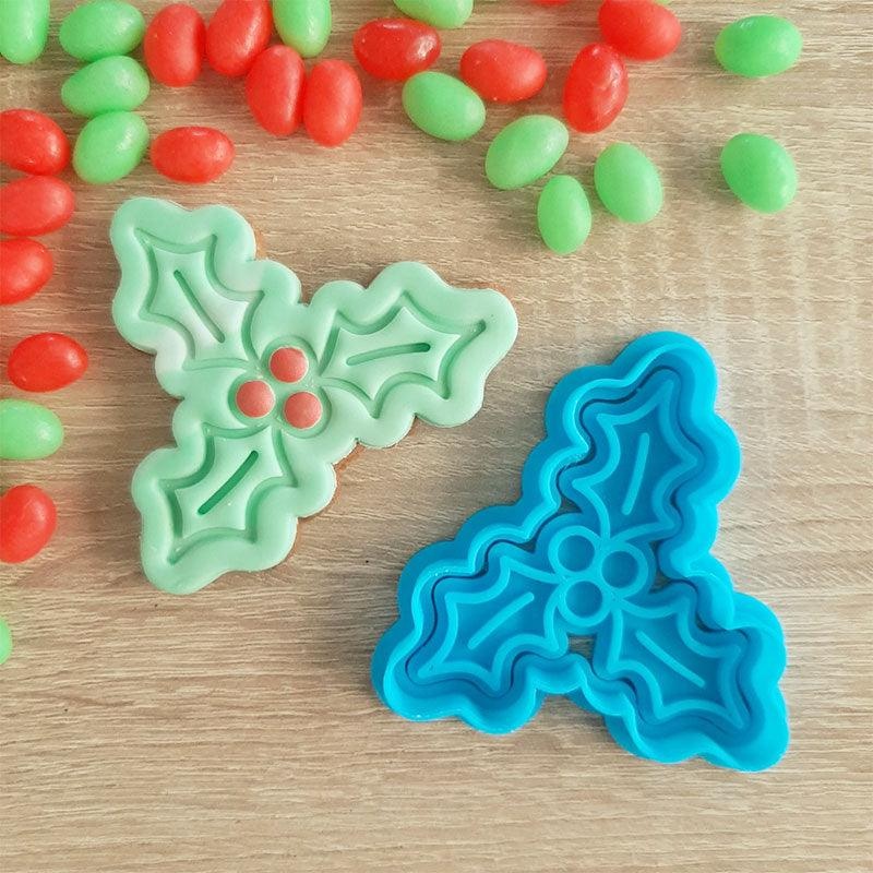 Holly Cookie Cutter & Fondant Stamp