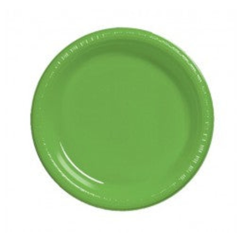 Lime Green Plastic Dinner Plates Pack 20