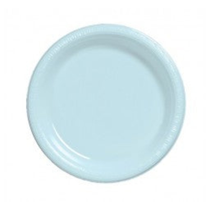 Pale Blue Plastic Dinner Plates Pack 20