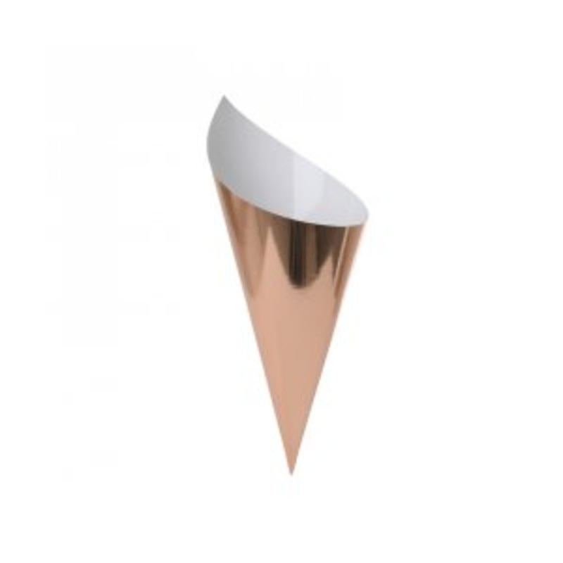 Paper Snack Cones Metallic Rose Gold