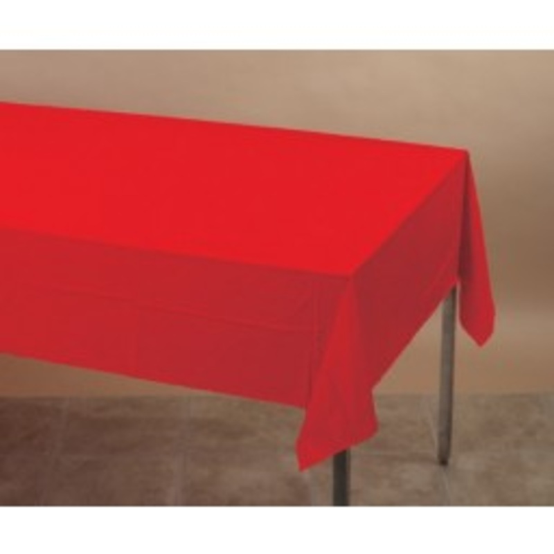 Red Rectangle Plastic Tablecover