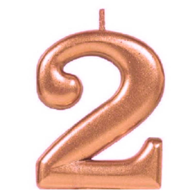 Rose Gold Number 2 Candle