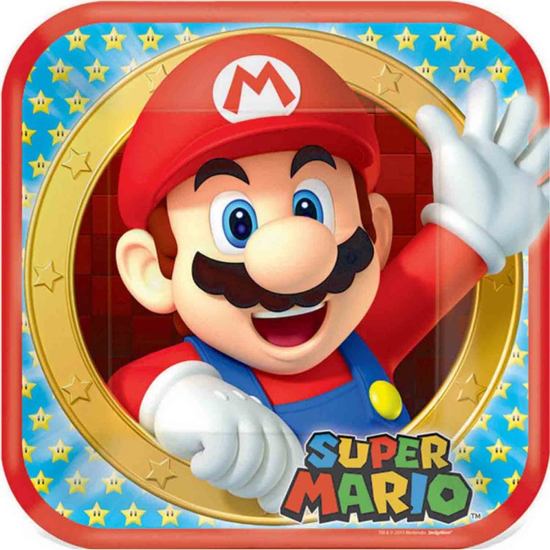 Super Mario Large Square Plates