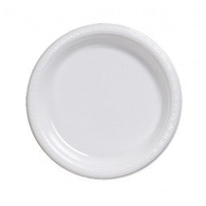 White Plastic Lunch Plates Pack 25