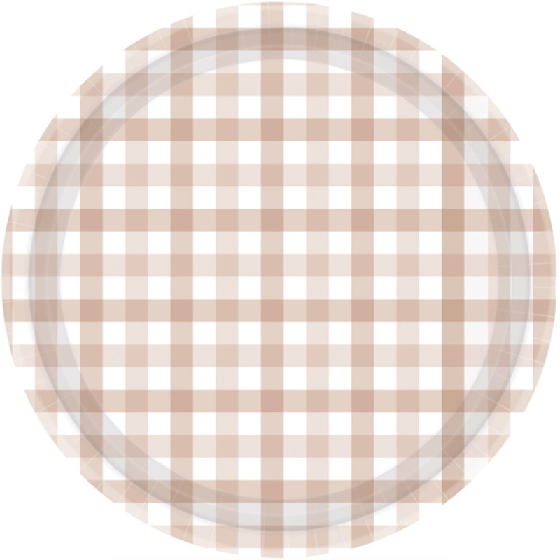 White Sand Gingham Plate
