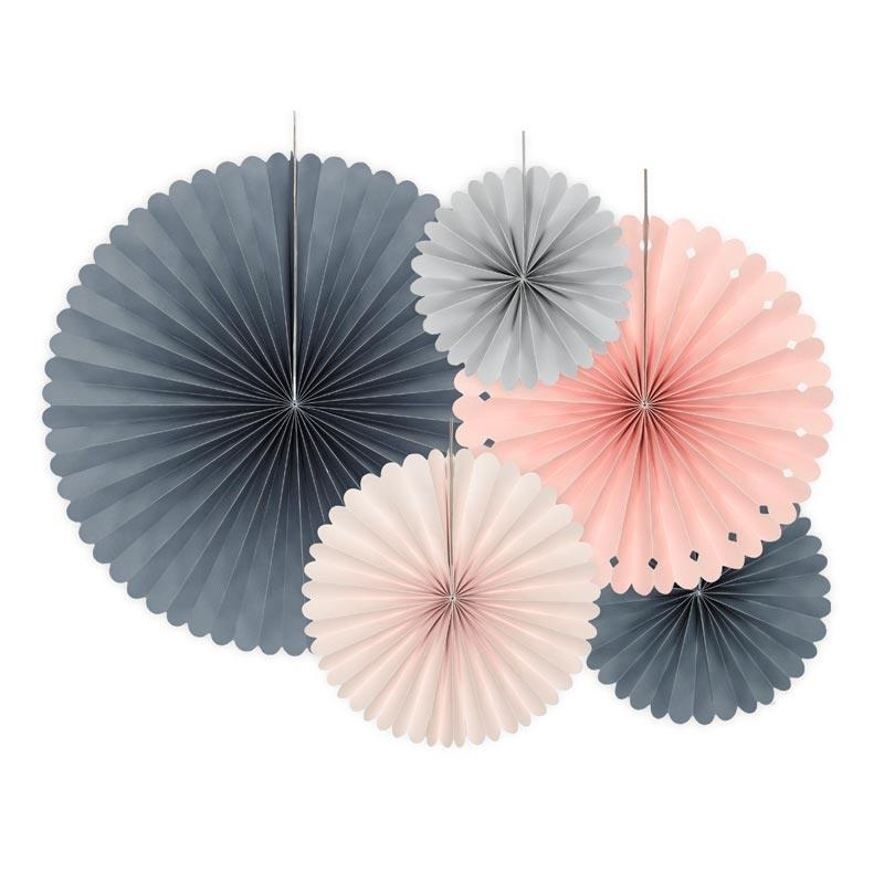 Peach, Pink & Grey Fans