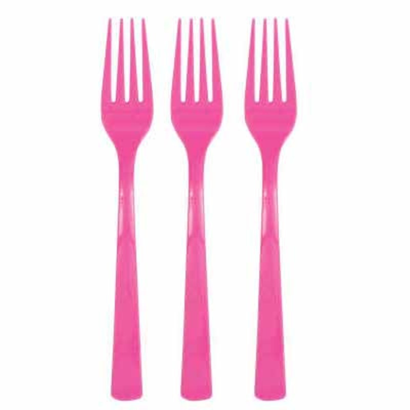 Candy Pink Forks - 12ct