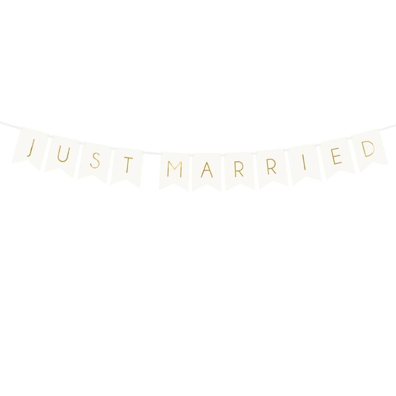 Just Married White Banner