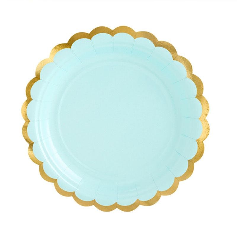 Mint Scalloped Plates 6pk