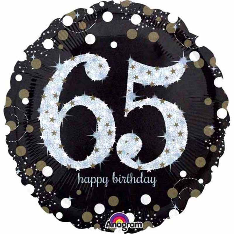 Sparkling 65th Birthday 18" Foil Balloon