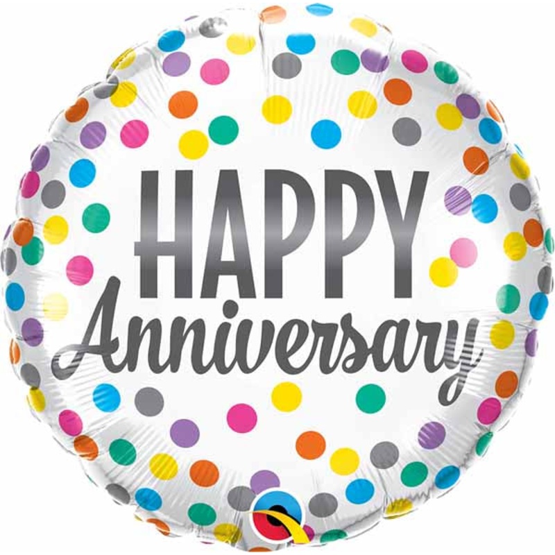Anniversary Bright Dots 18" Foil Balloon