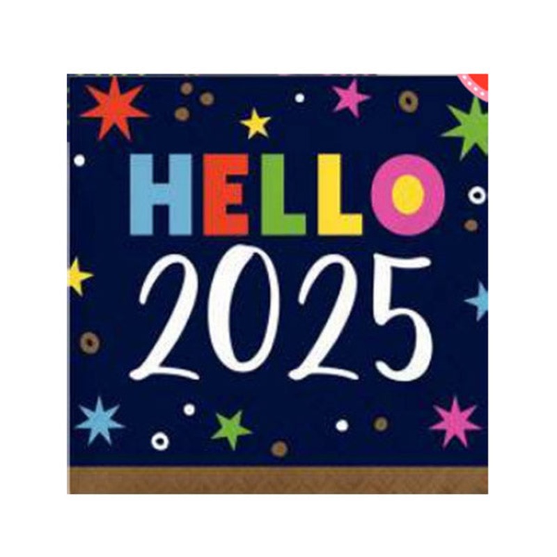 Beaming New Years Beverage Napkins