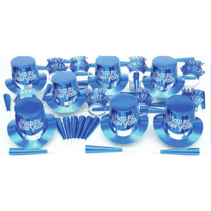 Blue New Years 50 Guest Party Kit