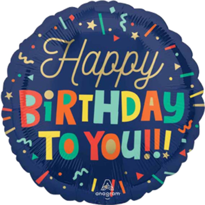 Bright Blocks Birthday 18" Foil Balloon