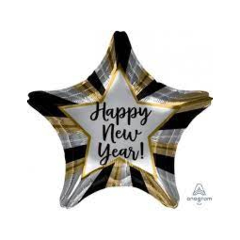 New Years Star 18" Foil Balloon
