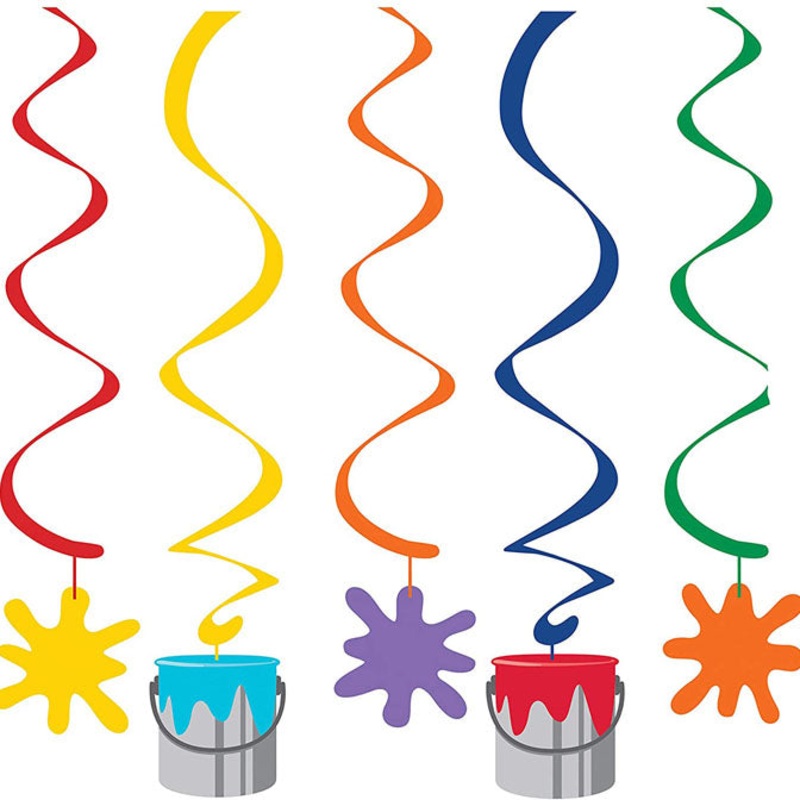 Paint Party Hanging Swirls