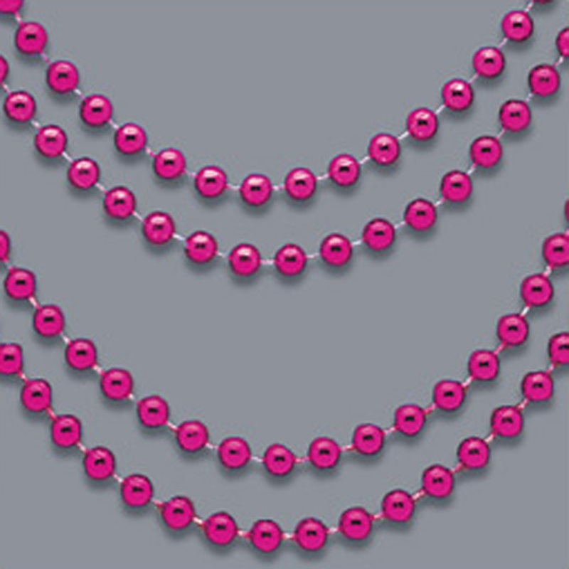 32" Hot Pink Beaded Necklaces