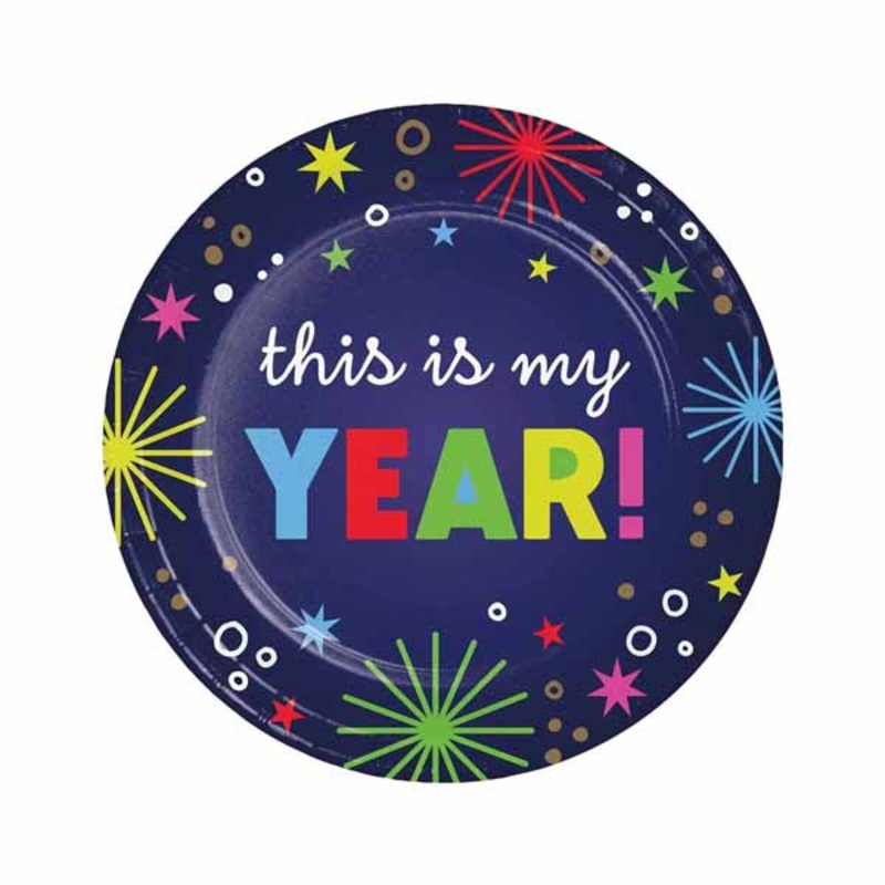 Beaming New Year Dessert Plates