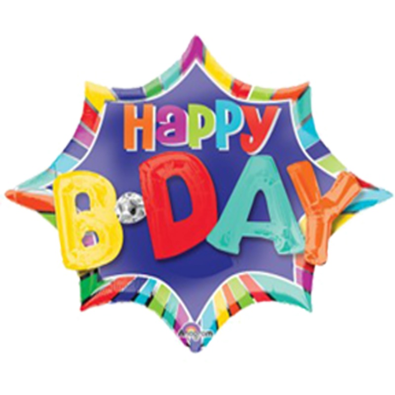 Birthday Burst 3D 35" Foil Balloon