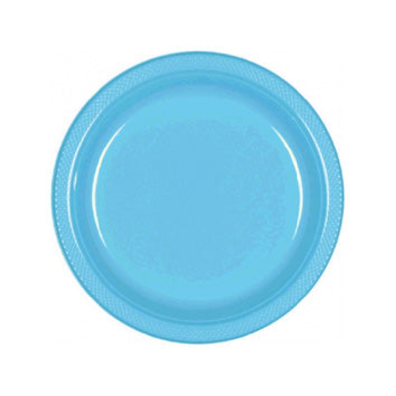 Caribbean Blue Plastic Dessert Plates