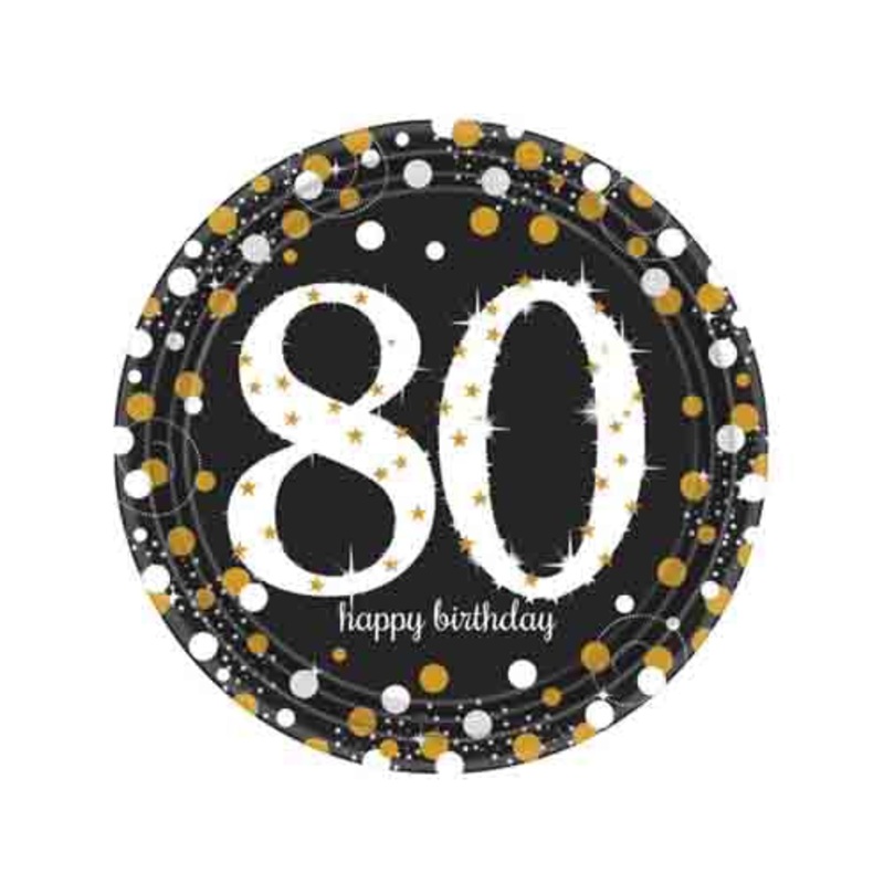 Sparkling Celebration 80th Dessert Plates