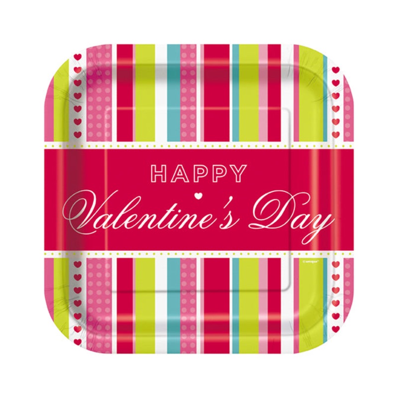Valentine Stripe Dessert Plates